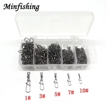 Minfishing 250 шт./компл. Вертлюги Из Нержавеющей Стали «Три в одном» поворачивается оснастки Размеры 1, 3, 5, 7, 10# рыболовный крючок соединитель для приманки для рыбалки рыболовные снасти