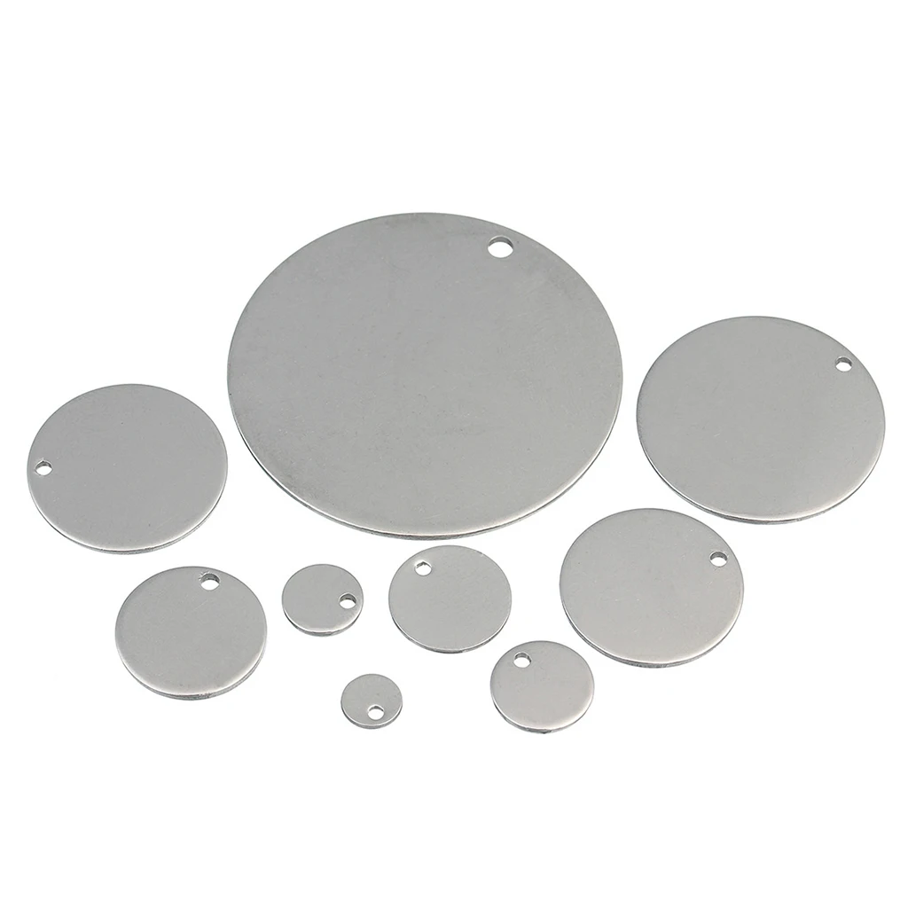 40 Pieces Retro Metal Round Circle Blank Coin Engraving Stamping Charms Tag Pendant Jewelry Accessories 8mm