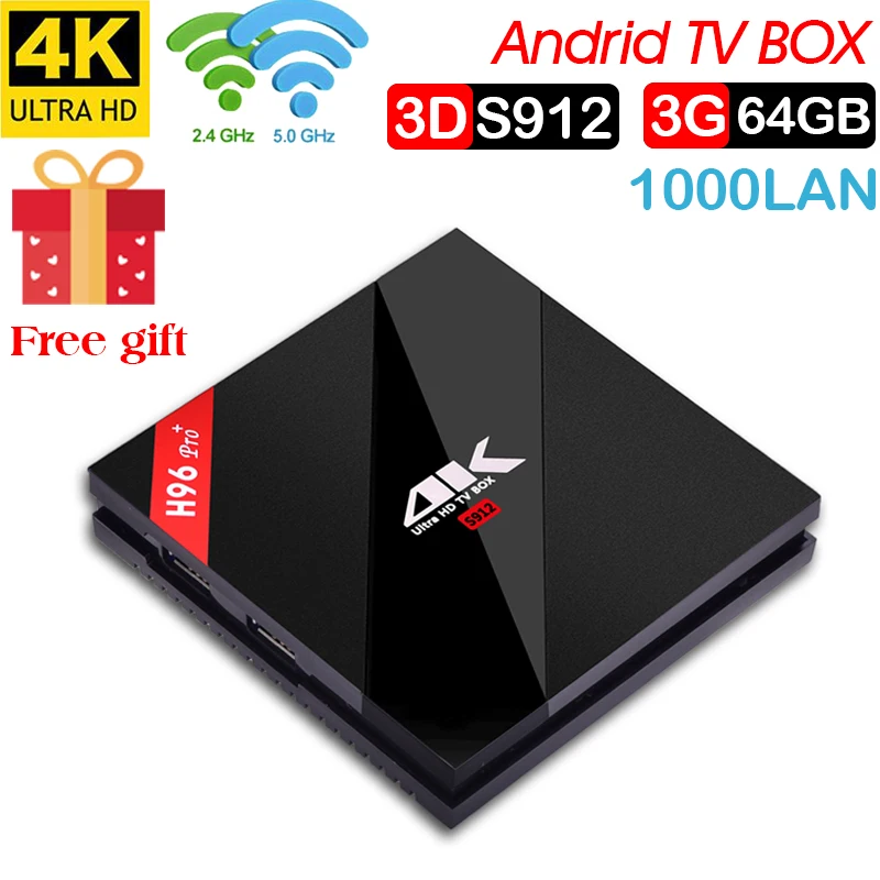 

h96pro plus 3 gb 64 gb android tv box 7.1 octa core 4 k Amlogic S912 2 gb 16 gb 32 gb 2.4g/5 ghz Wifi BT4.1 pk tx3mini