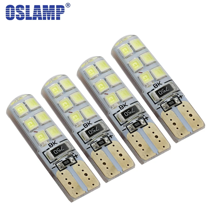 Oslamp 4 шт. T10 192 W5W Автомобильные светодиодные лампочки 2835 Чип Белый зазор пробой