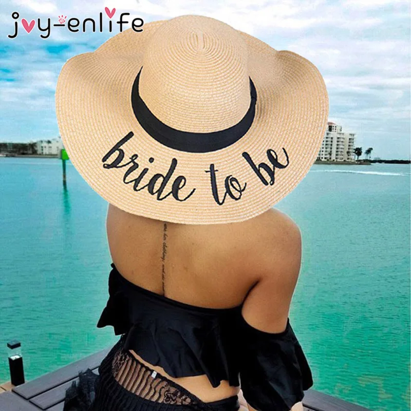 

Summer Beach Bride to Be Straw Cap Aloha Beach Sun Wide Hats Wedding Hen Night Bachelorette Party Hawaiian Tropical Party Decor