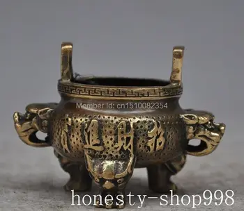 

Marked Chinese Buddhism Bronze Zodiac Year Dragon Beast incense burner Censer