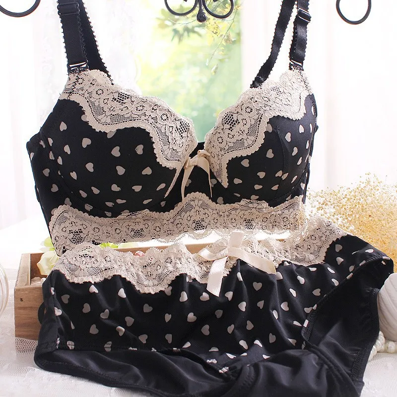 Free shipping 2017 new underwear bra B / C cup push up bar set leopard