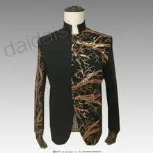 S-5XL стенд воротник блесток Куртки этап хора певица костюмы мужские шить блейзеры торжественное платье певица хост костюм