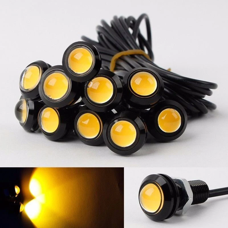 

New Yellow Eagle Eye Lights 10X 9W 12V 18MM 110Lm LED Eagle Eye Light Car Fog DRL Daytime Reverse Parking Signal White