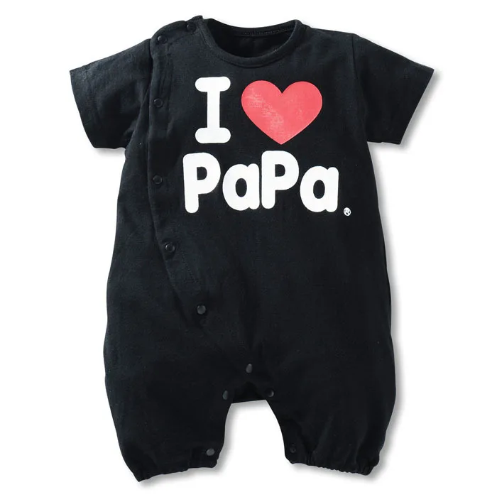 3 шт./партия, Одежда для новорожденных хлопковая детская одежда унисекс с короткими рукавами и надписью «I Love Papa/I Love MaMa» для мальчиков, комбинезон