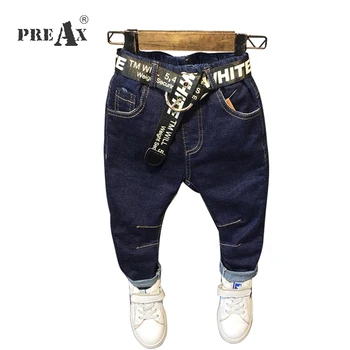

Fashion Children Broken Hole Pants Jeans for Baby Boys with Belt Kids Trousers Casual Pants Jeans 7/8 Children Clothing Infantil