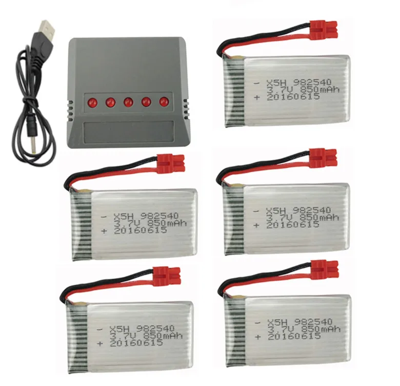 SYMA X5HW X5HC remote control aircraft parts Quadcopter Part 5PCS 3 7V 850mah font b Battery