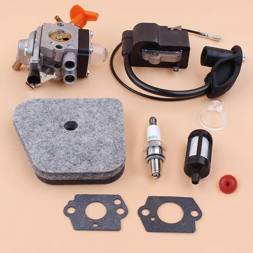 Carburetor Ignition Coil Air Filter Spark Plug Kit For STIHL FS87 FS90 FS100 HL100 HL95 KM90 KM100 KM130 String Trimmer Strimmer
