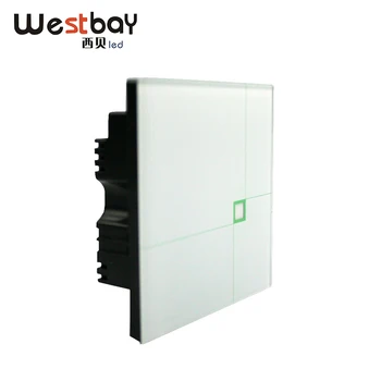 

Westbay High Quality Panel Touch Switch White Color Minimalist Design Light Switch AC100-250V Tempered Glass Wall Switch