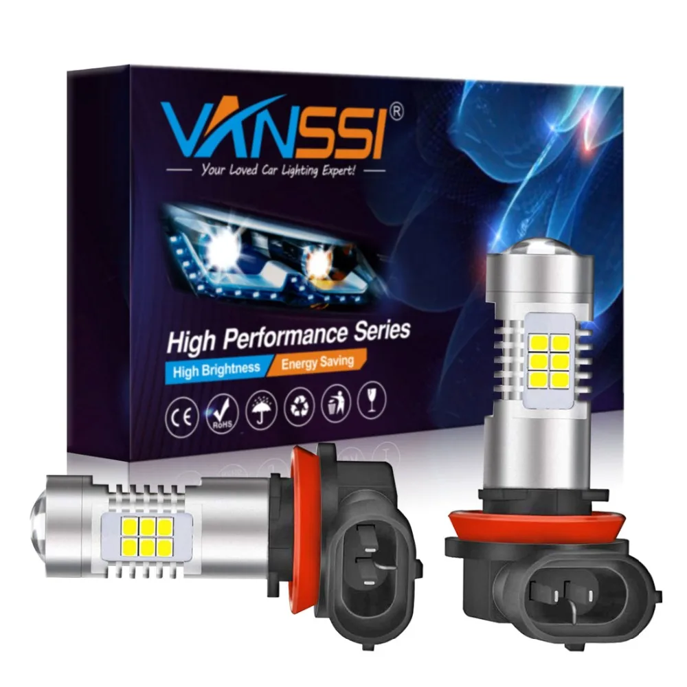 VANSSI H8 H11 H16 светодиодный фонарь HB4 9006 H10 9145 противотуманный светильник супер яркий