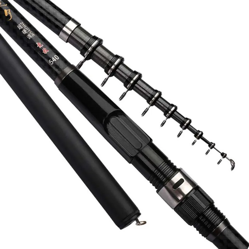 

Carbon Fiber Rock Fishing Rod 3.6 / 4.5 / 5.4 / 6.3 / 7.2m Retractable Ultra-light Telescopic Fishing Pole Super-hard GAN034
