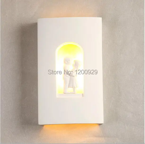 

Free Shipping Gypsum Romantic Lovers Wall Lamp Modern Creative Cartoon Lighting Home Decoration for Aisle/Living Room WLL-46