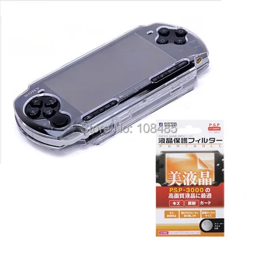 Theo&Cleo Clear Snap-On Hard Case Cover+Screen Protector For Sony PSP 3000 