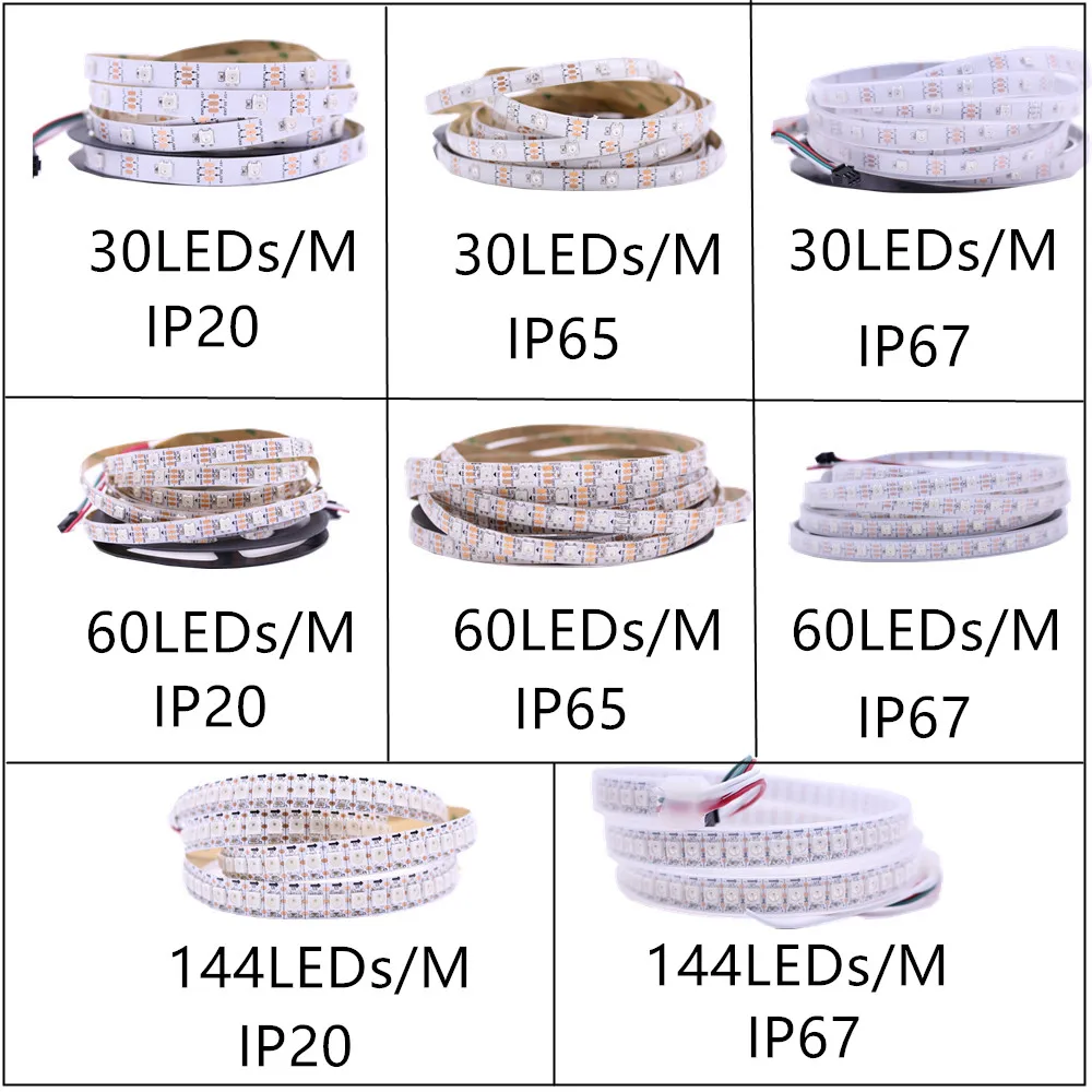 DC5V синхро-адаптер длиной 1 м/5 м черный/белый PCB 30/60/144 светодиодный s/m WS2812IC 30/60/144 светодиодный пикселей WS2812B умный светодиодный пиксель светодиодные полосы света