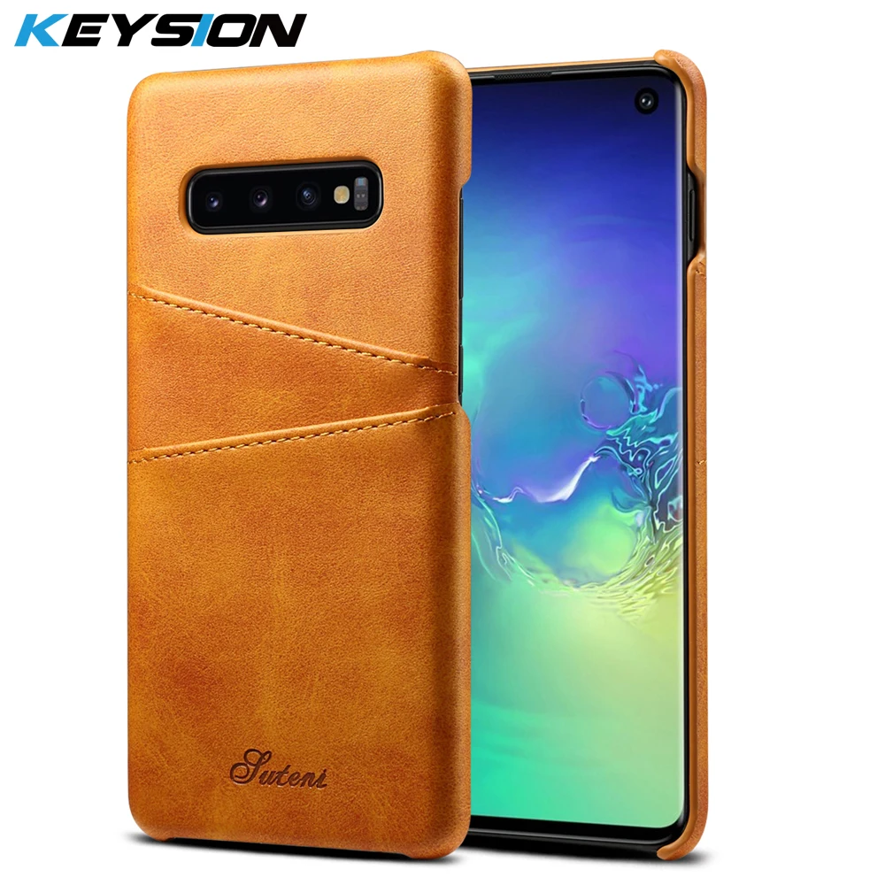 Чехол для телефона KEYSION Samsung Galaxy S10 + S10e кожаный роскошный винтажный кошелек с