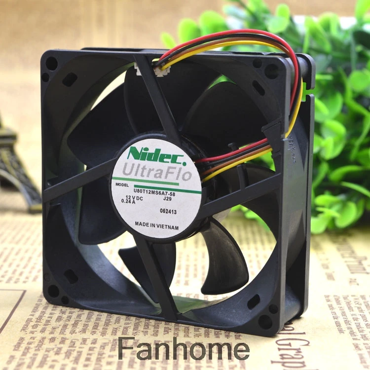 For NIDEC U80T12MS6A7 58 8025 12V 0.24A inverter cooling fanFans