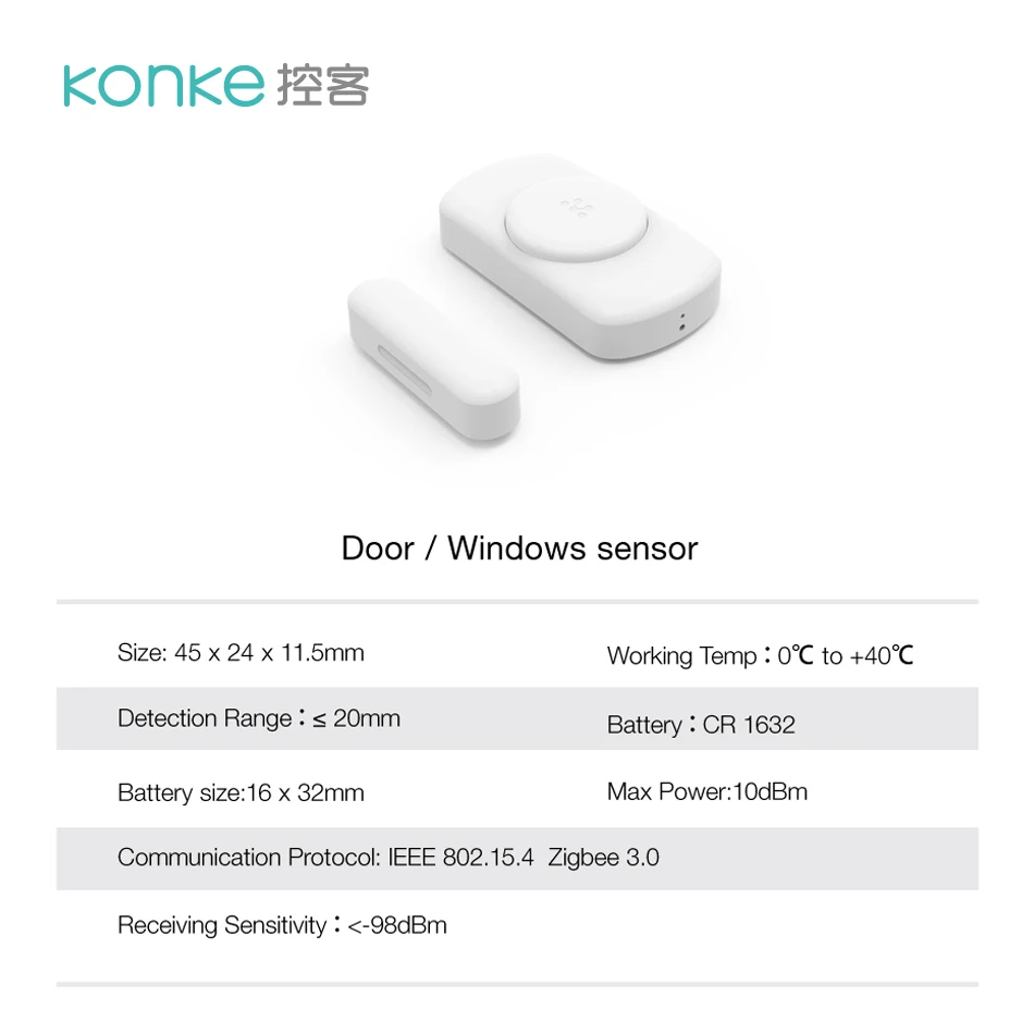  ZigBee 3.0 Open Protocol Door Window Sensor Smart Home Function Remote Control Alarm Door Sensor Se - 33015624877