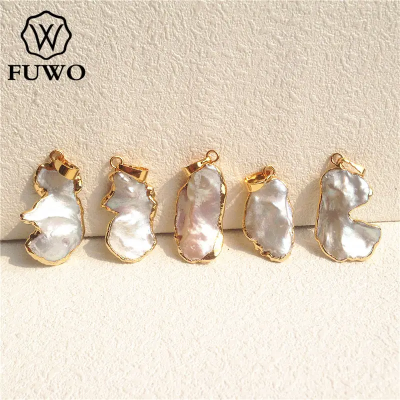 Подвеска из жемчуга с гальваническим покрытием золота 24 карата|mother of pearl|mother pearl