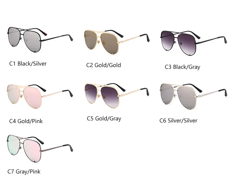 WHO CUTIE, солнцезащитные очки пилота, женские, фирменный дизайн, Ретро стиль, Ретро стиль, плоский верх, солнцезащитные очки, розовые, черные, градиентные оттенки, UV400, OM739