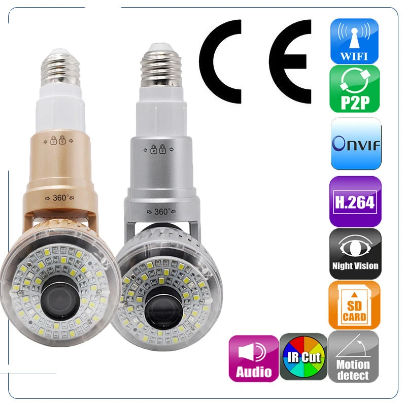 

JCWHCAM 25pcs LED Lights Bulb HD ONVIF WIFI IP Camera Email Alarm P2P Night Vision Smartphone Surveillance Camera
