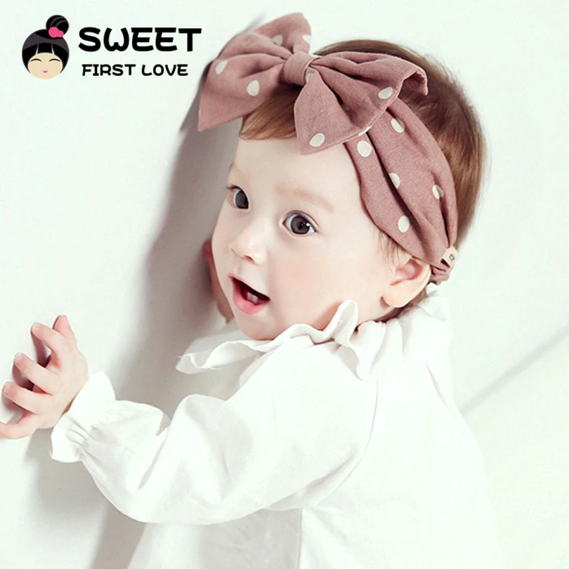 Buy 1pcs 2color Dot Bow Headband Girls dress up Head