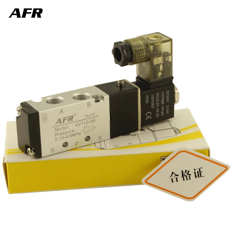 

Air Solenoid Valve 5 Port 2 Position Gas Pneumatic Electric Magnetic Valve DC12V DC24V AC220V 4V110-06 port 1/8" Solenoid Valve