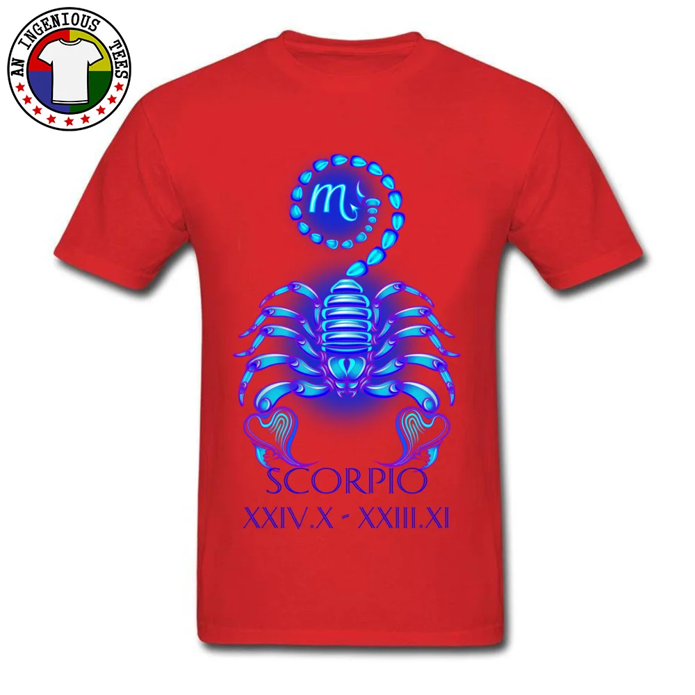 SCORPIO  The Scorpion Crewneck T Shirts Summer/Fall Tops Tees Short Sleeve Newest Cotton Fabric Printed Tshirts Casual Men SCORPIO   The Scorpion red