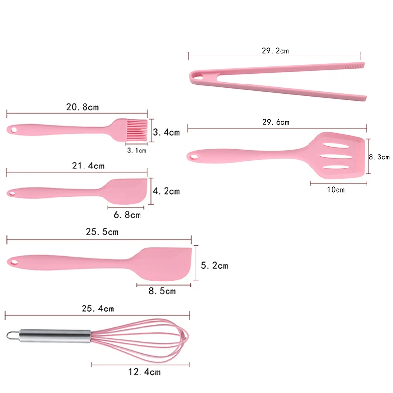 6 шт пищевого силикона кухонные инструменты для приготовления пищи розовая кухонная посуда прочные кухонные принадлежности экологически чистые кухонные инструменты для выпечки