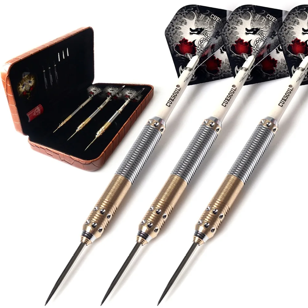 RED DRAGON Pegasus Professionele Tungsten Steeltip Darts Set Verkrijgbaar in 21, 23, 24, 25, 26, 28, 30 Gram met Vluchten, Stengels (Schachten) en Portemonnee (Wit 24G, 2