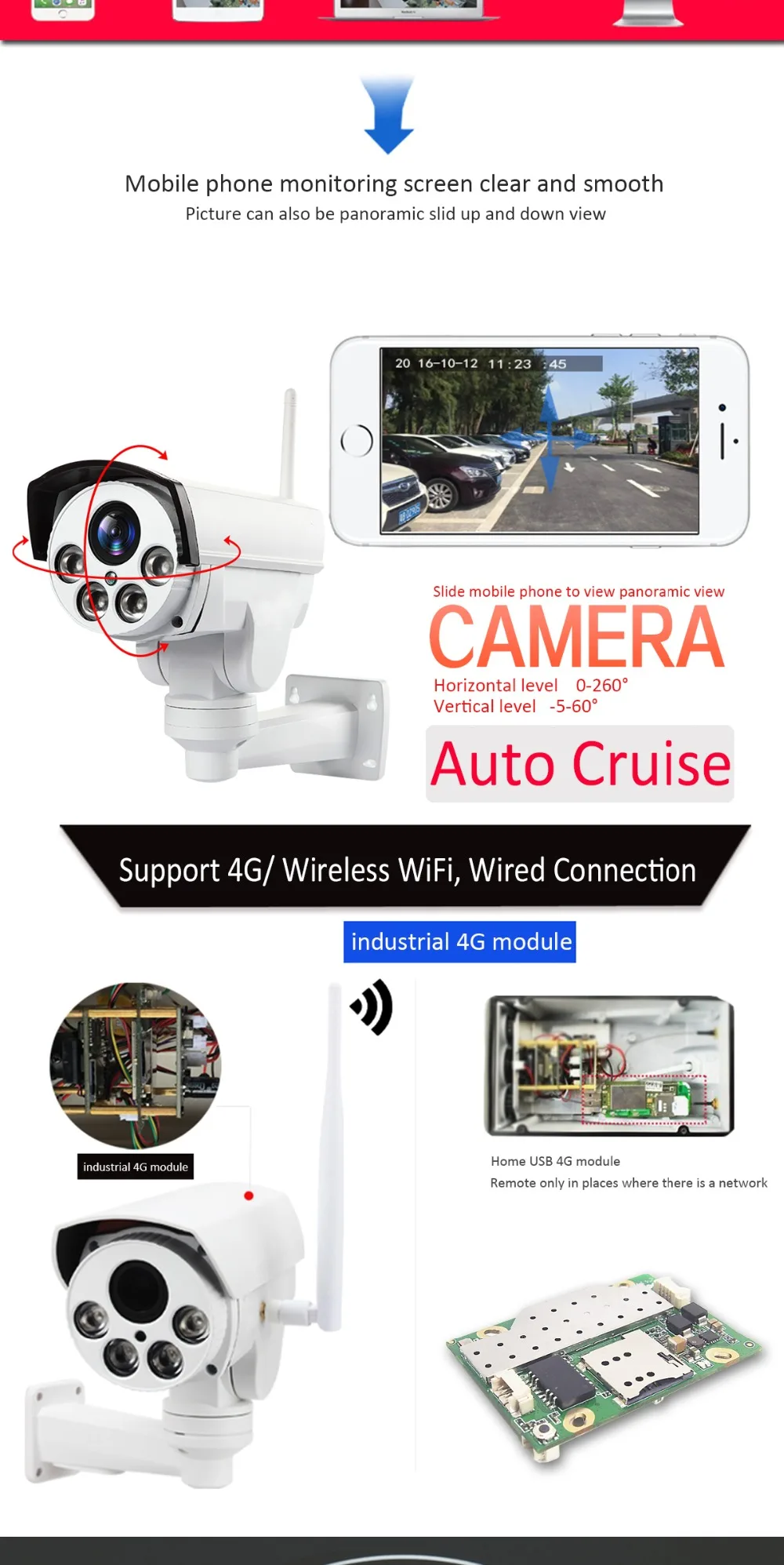 4G 3g PTZ IP камера 5X Zoom CCTV видео Водонепроницаемая уличная HD 1080P SIM Камера IR 50 м ночное видение безопасность с адаптером питания