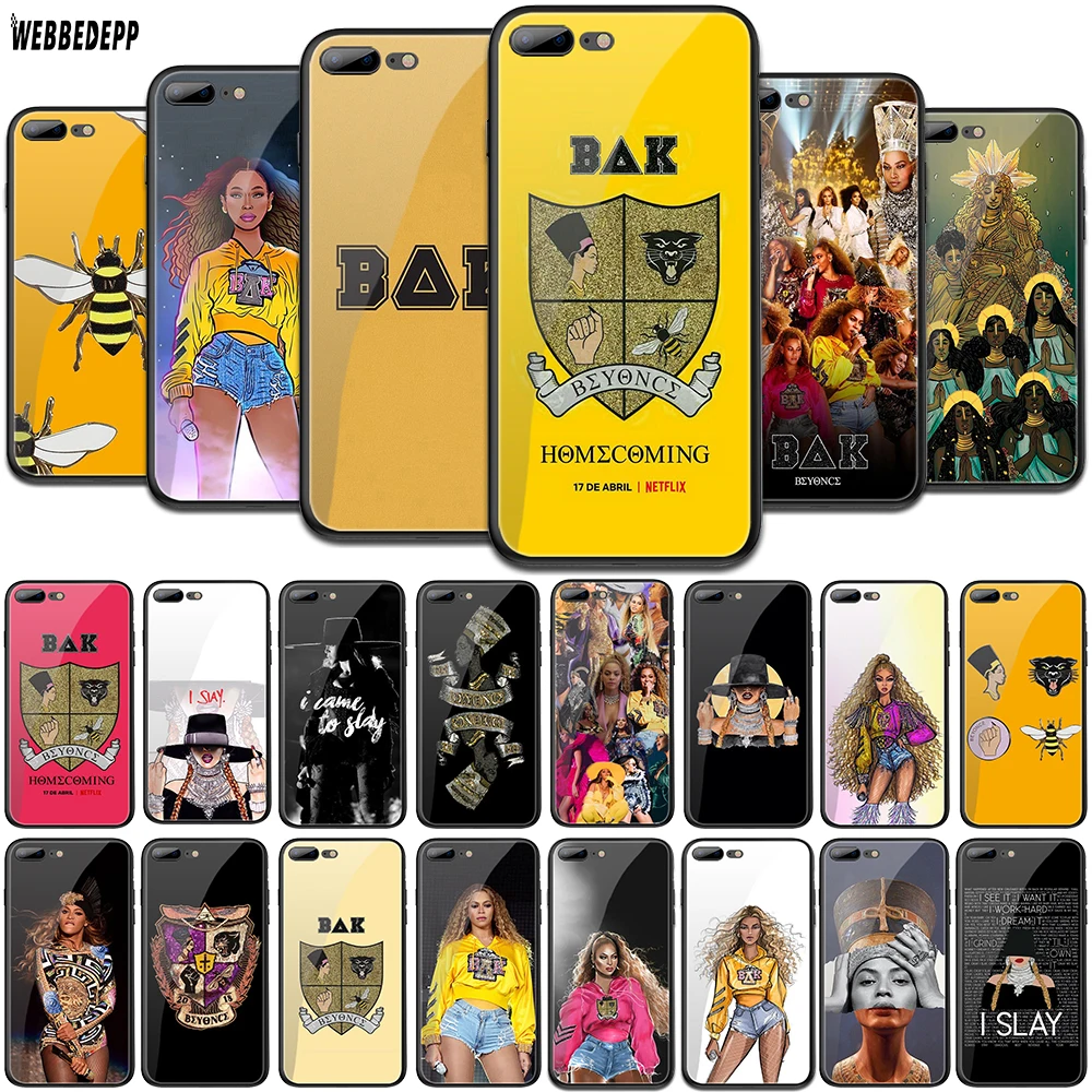 

WEBBEDEPP Beyonce Giselle Knowles Beychella Tempered Glass Cover for Apple iPhone 6 6S 7 8 Plus 5 5S SE XR X XS 11 Pro MAX Case