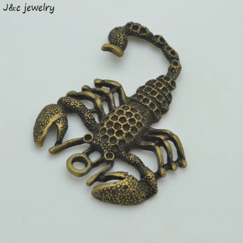 2 шт., металлические подвески в виде скорпиона в античном бронзовом цвете, подходят для европейских браслетов, сделай сам, подвески, ювелирные изделия 3435D