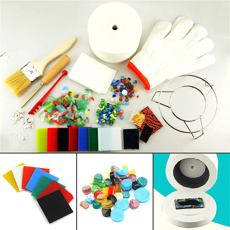 Forno de Microondas Profissional Extra Grande Ferramenta Conjunto Vidro Manchado Suprimentos Fusão Kit Diy 15 Pçs – Set