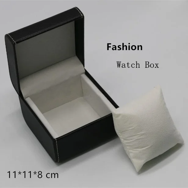 

Top Black Watch Boxes Leather Material Luxury Brand Watch Storage Box Square Shape Watch And Bracelet Gift Boxes Case W068