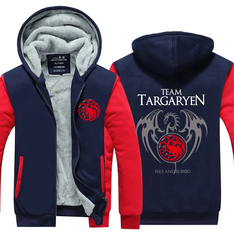 Fans Wear Sweatshirt Game of Thrones Zipper Hoodies Cosplay Costume Unisex Winter Hoodie Casual Coat
