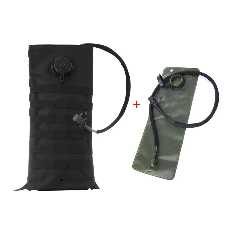 2.5L тактическая сумка для воды, походная, для кемпинга, камуфляжная сумка, рюкзак, гидратация, сумка для воды с водой, Molle - Цвет: Черный