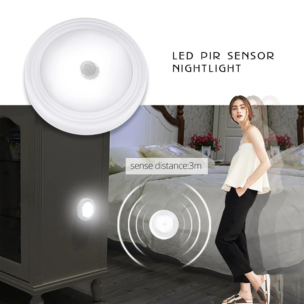 Koop PIR Bewegingssensor Onder Kast Verlichting 6 LEDs Batterij Aangedreven wandlamp Magnetische Draadloze Detector Slaapkamer Garderobe Closet Licht