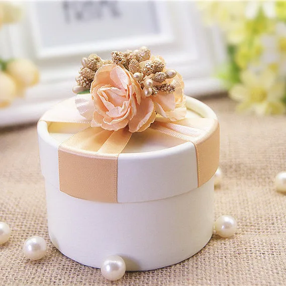 

free shipping hand made NOBLE round sillk wedding box deliver with finished goods , HR03