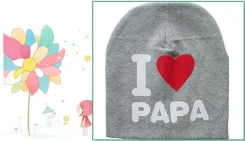 

I love mom and dad baby hat head cap set for cap children baby hat head circumference 38 cm mix 10pcs/lot