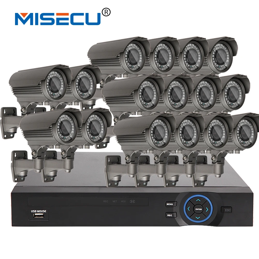 

MISECU 16CH NDMI NVR System P2P 2.0MP 1080P Varifocal 2.8-12mm IR Night Vision Network IP Camera waterproof CCTV Onvif kit
