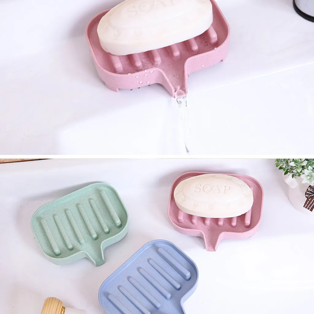 Soap Holder Flexible Bathroom Soap Dish Storage Holder Rack Soapbox Plate Tray Drain