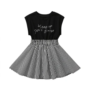 

Sleeveless Stripe Sweet Summer Casual Fashion Baby Girl Cute Sleeveless Stripe Princess Dress Kids Skirt S/M/L/XL/XXL/XXXL new