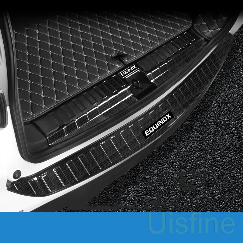 

Rear guard plate trunk stainless steel door sill protection board scratch-resistant flower For Chevrolet Equinox 2017 2018 2019