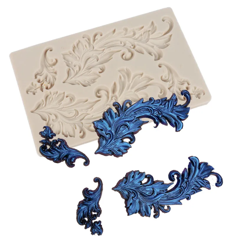 

Large Cake Mold Retro Flourish Leaf Fondant Cutter Cake Sugarcraft Chocolate Molds Lace Mat Baking