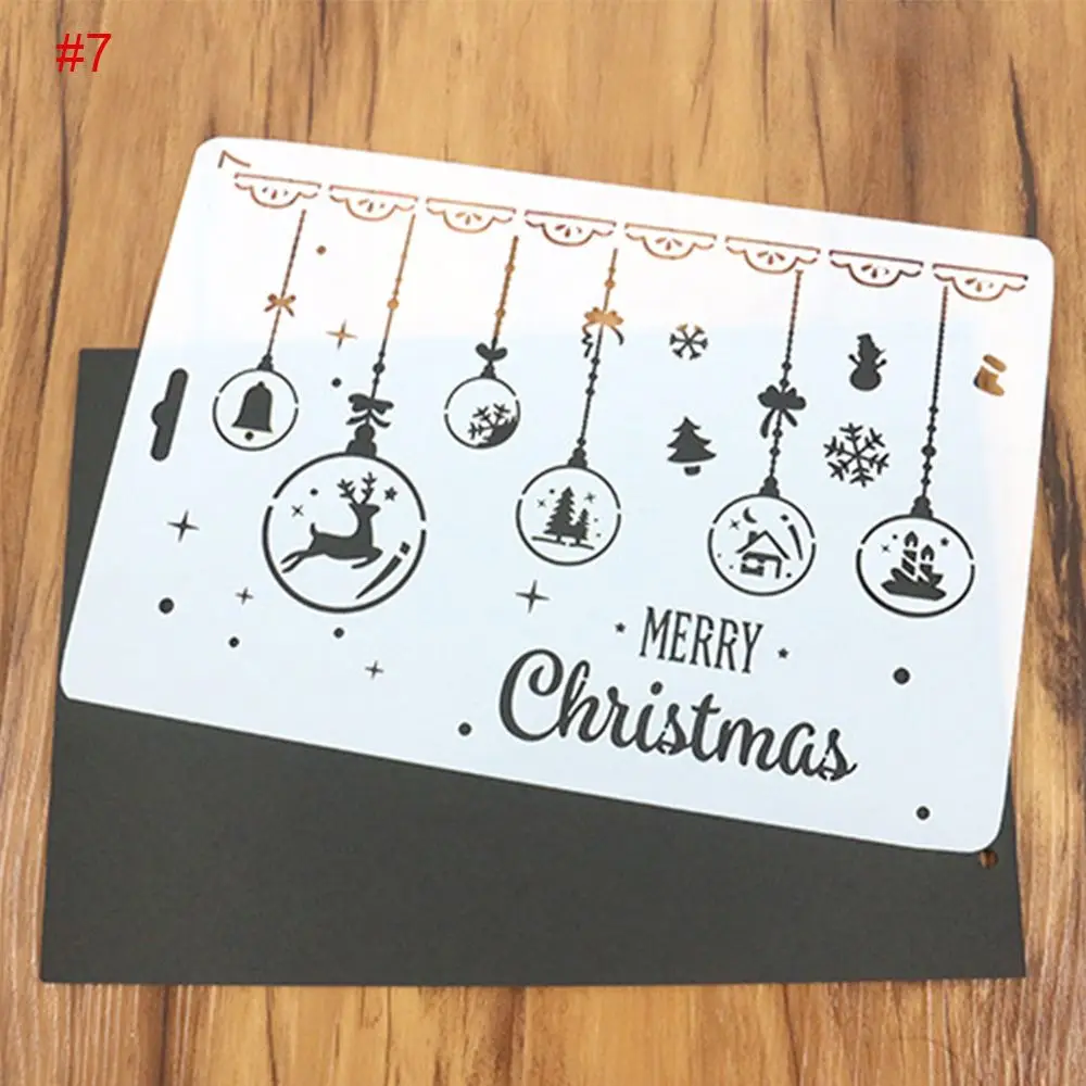 

26x17.5cm Festival Scrapbooking DIY Paper Cards Merry Christmas Home Decor Painting Template Journal Stencil Set Wholesale