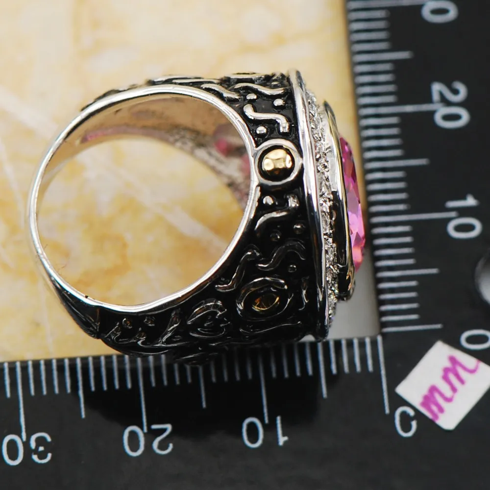 Фиолетовый Кристалл Циркон 925 серебро Одежда высшего качества необычные украшения Обручальное кольцо Размеры 6 7 8 9 10 f1168