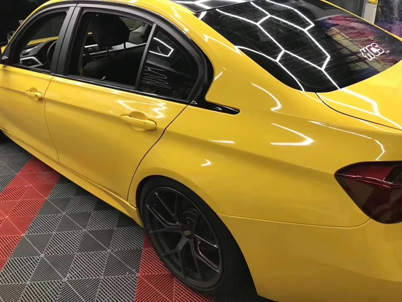 Glossy Yellow Crystal Vinyl Film Wrap-4