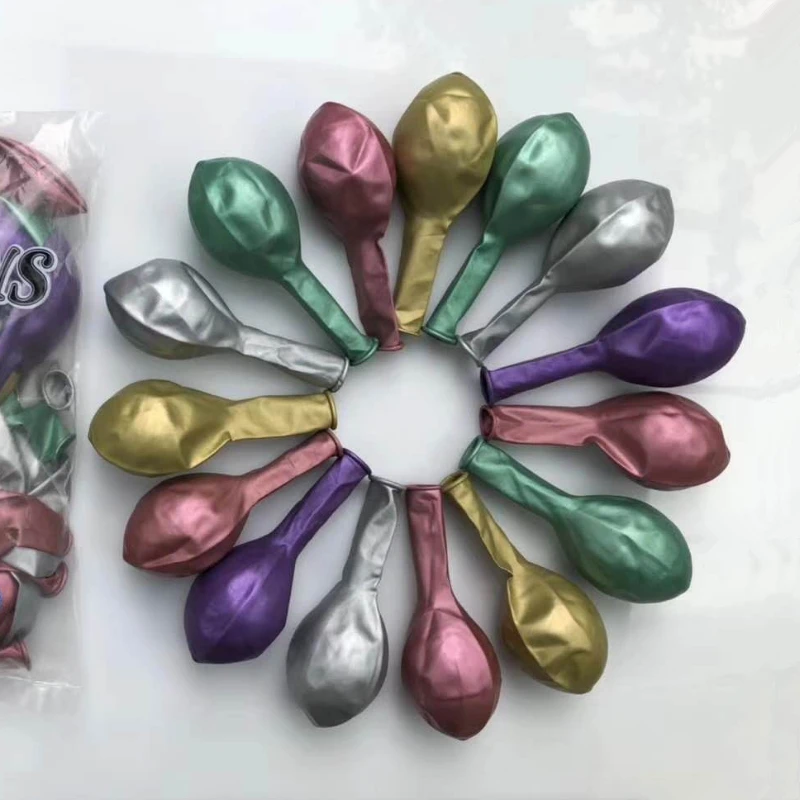 10 piezas 12 unids pulgadas nuevo brillante Metal perla látex Globos gruesos cromados metálicos colores inflables Globos de aire Globos fiesta de cumpleaños decoración