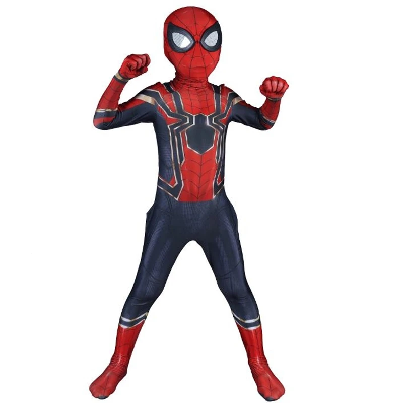 Kids Spiderman Unisex Halloween Zentai Cosplay Costume Spider Spandex Lycra Bodysuit Jumpsuits Iron Spiderman Children's Edition Kids Spiderman Unisex Halloween Zentai Cosplay Costume Spider Spandex Lycra Bodysuit Jumpsuits Iron Spiderman Children's Edition